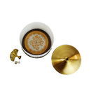 White Eid Mubarak Serving Dish with Metal Lid and Stand  (JC009)