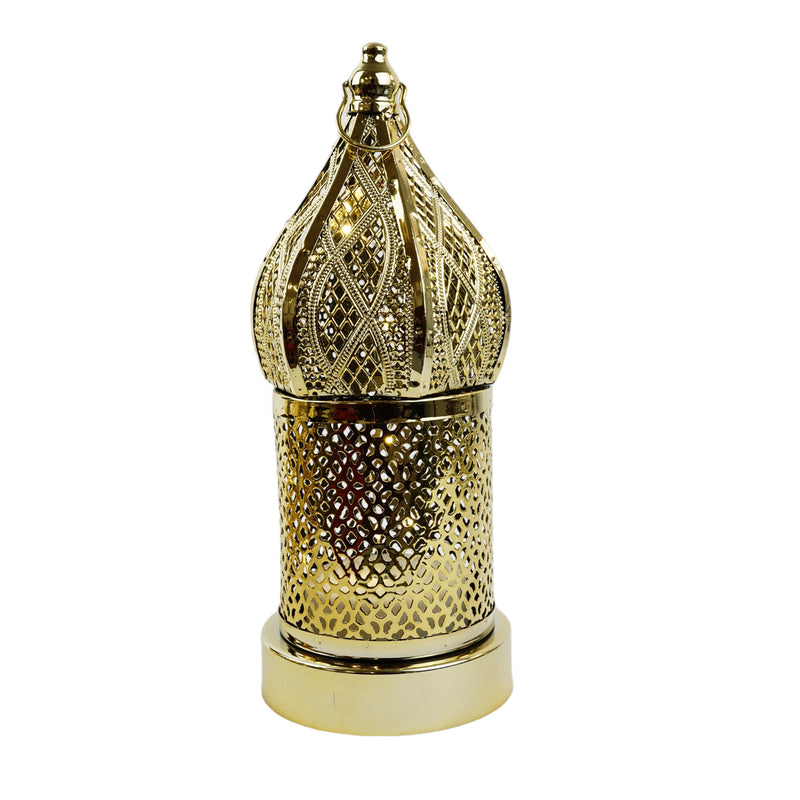 2 x Medium Gold Rope Metal Lantern (JK22034)