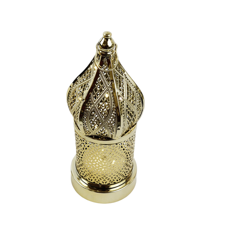 2 x Medium Gold Rope Metal Lantern (JK22034)