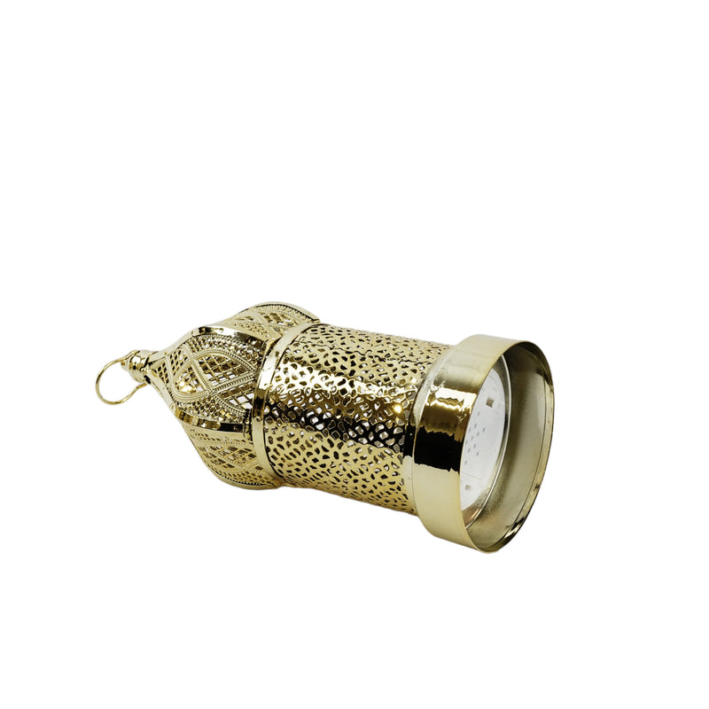 2 x Medium Gold Rope Metal Lantern (JK22034)