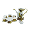 White Gold Masjid Long Teapot, Cups & Star Plate Set (LM026)