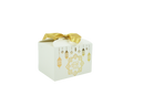 White Metallic Gold Ramadan Kareem Gift Favour Box with Gold Ribbon Pack of 12