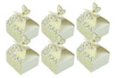 White with Gold Arabic Calligraphy Favour Gift Box with Butterfly Closing Pack of 12
