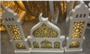 Extra Large Solid Wood Mosque LED Stand For Ramadan & Eid - White