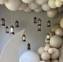 4 x Antique Brass Style Plastic & Mirrored Glass LED Lanterns (YY0414)