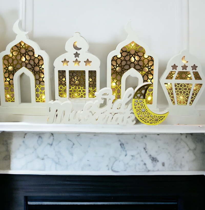 White MEDIUM Solid Wood Lantern Light Stand (757-89)