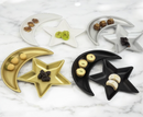 Set of 2 Wooden Crescent Moon & Star Serving Plate Eid/Ramadan
