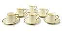 Set of 6 Golden Dotted Elegance Design Cups & Saucers Set (HS-19008-2)