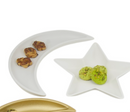 Set of 2 Wooden Crescent Moon & Star Serving Plate Eid/Ramadan