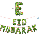 Eid Mubarak Palestine Themed Decoration| Eid Mubarak Watermelon Foil Letter Balloons Hanging Decoration Green