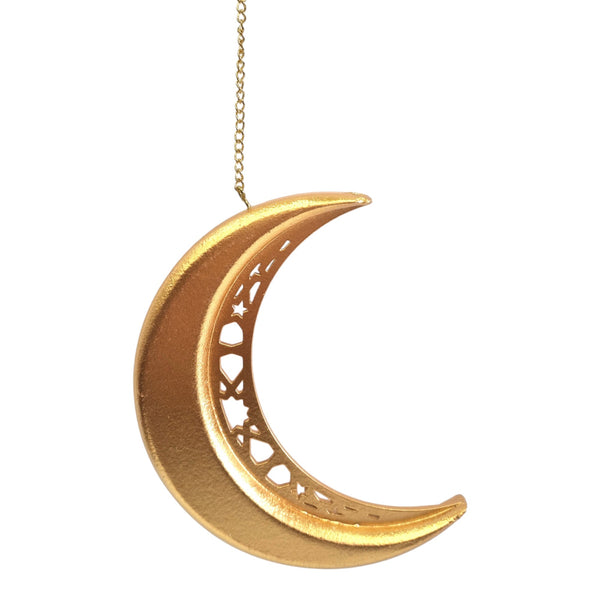 Gold Wooden Crescent Moons Hanging Decorations