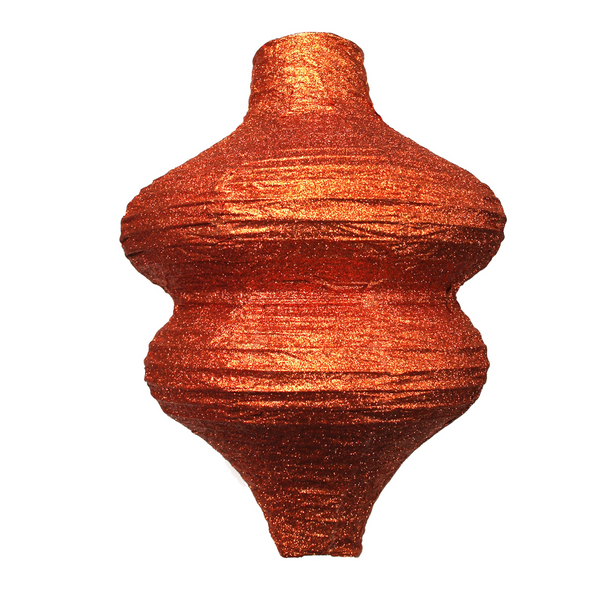 Ornate Glitter Paper Hanging Lantern Decorations - Copper