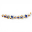 Large Gold & Blue Ramadan/Eid Symbols Card Bunting - 3 Metres