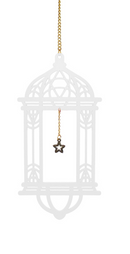 White Wooden Ramadan / Eid Lantern with Star Hanging Decorations