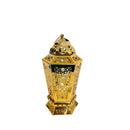 Gold Hexagonal LED Lantern with intricate geometric patterns