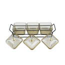 Gold Acrylic 3 Piece Jars with Stand & Lids (YBSHF-GJ2)