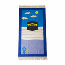 Kaaba Illustration Kid's Blue Prayer Matt