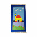 Mosque Illustration Kid's Blue Prayer Matt