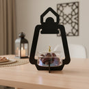 Black Minaret Tabletop Decor Stand with Lid Bowl