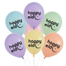 Pastel Happy Eid Balloons (12 Pack)