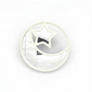 Wooden Round Star Mirrored Eid & Ramadan Food Serving Tray - White