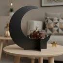 Black Crescent Moon Tabletop Decor Stand with Lid Bowl