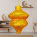 Large Ornate Glitter Paper Hanging Lantern Decorations - Gold