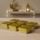 Cream Gold Arabic Calligraphy Favour Gift Box With Lid Pack of 6
