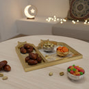 Gold Marble Effect Wooden Mosque Shape Food Serving Tray (757-26)
