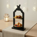 Small Two-Tier Black Crescent Moon Stand