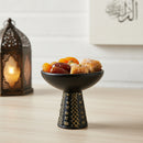 Black Bowl On Ornate Gold Stand - 2 Sizes Available