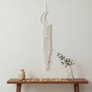 Large White Fabric Dreamcatcher Crescent Moon Hanging Decoration
