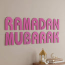 Pink Glitter Letter Ramadan Mubarak Hanging Bunting Decoration - 2 meters