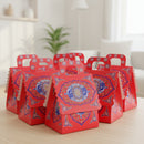 Pack of 6 Red Ornate Pattern Celebration Gift Favour Boxes