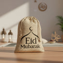 Large Eid Mubarak Minaret Hessian Gift Sack (70x50cm)