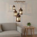 Brushed Black & Silver Mirror Glass Mini LED Lantern For Ramadan & Eid