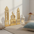 3-Part Giant Mosque Minaret Set White LED Light Geometric Stand