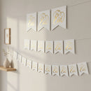 Metallic Gold Calligraphy Eid Paper Dovetail Triangle Bunting - 2 meters
