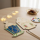 Set of 2 Kids Painting Wooden Minaret Shape Mosque Craft with Paints & Markers