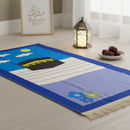 Kaaba Illustration Kid's Blue Prayer Matt