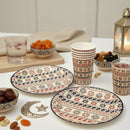 Red & Navy 'Palestinian Tapestry' Disposable Paper Plates & Cups