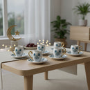 Set of 6 Turkish Osmanli Print Mini Cups & Saucers (795-7)