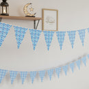 Blue Ottoman Pattern Triangle Plastic Bunting - 10 meters
