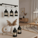 Matt Black Mirror Glass Mini Plastic Lantern For Ramadan & Eid