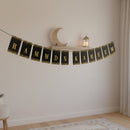 Ramadan Kareem Sparkle Black Gold Letter Card Bunting - 2 meters
