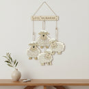 Pack of 4 Eid al-Adha Wooden Fluffy Sheep Hanging Decorations