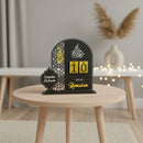 Metallic Black & Gold Arch Shape Wooden Ramadan Countdown Calendar