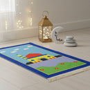 Mosque Illustration Kid's Blue Prayer Matt