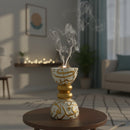 Allover Arabic Calligraphy Gold Design - White Bakhoor Burner