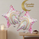 Pack of 2 Pink Marble Star Eid & Ramadan Foil Balloon (45cm)